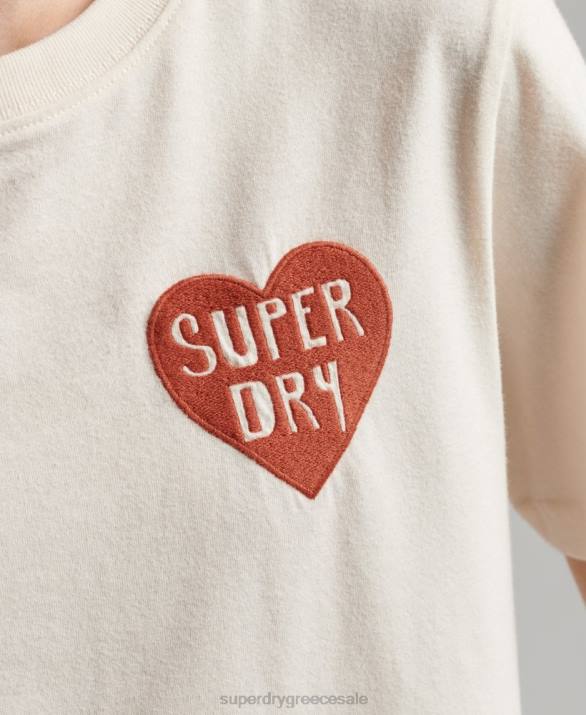 vintage cali cutout t-shirt γυναίκες είδη ένδυσης κρέμα Superdry L02L2147