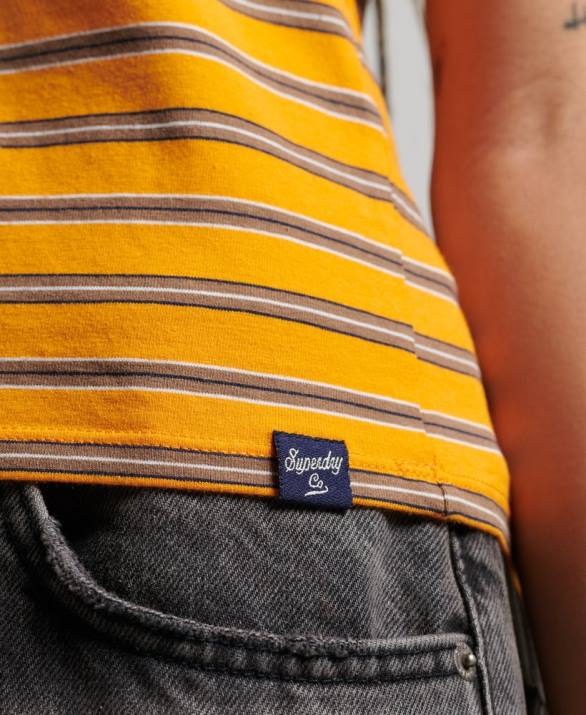 vintage cropped μπλουζάκι γυναίκες είδη ένδυσης χρυσός Superdry L02L6252