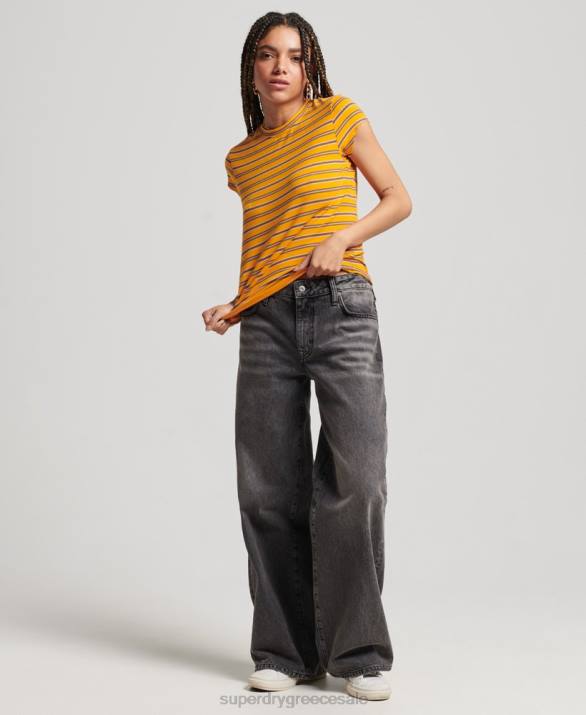 vintage cropped μπλουζάκι γυναίκες είδη ένδυσης χρυσός Superdry L02L6252
