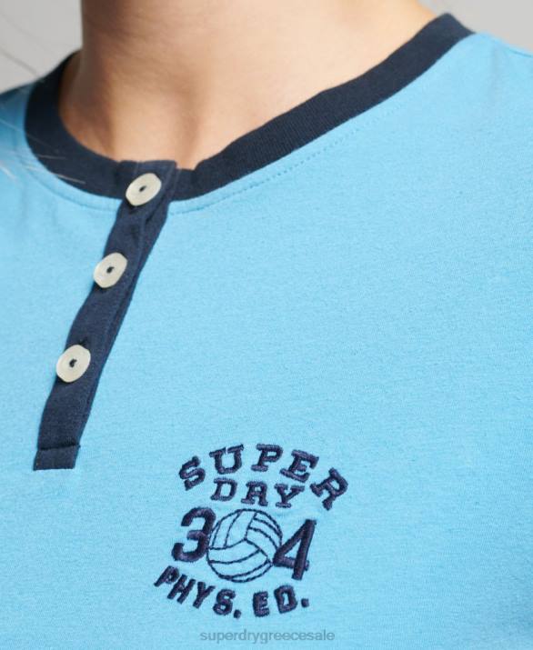 vintage ringer μικροσκοπικό μπλουζάκι γυναίκες είδη ένδυσης γαλάζιο Superdry L02L6218