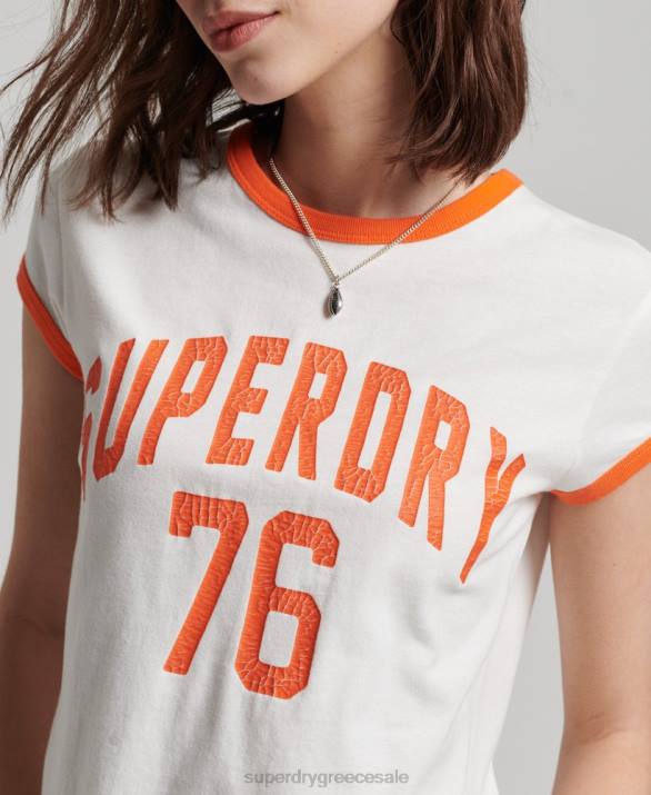 vintage αθλητικό ringer t-shirt γυναίκες είδη ένδυσης άσπρο Superdry L02L2713