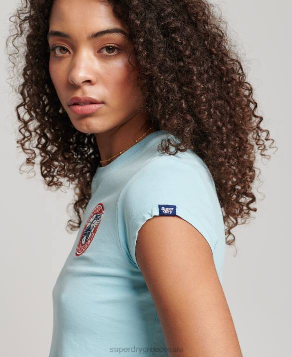 vintage roll with it t-shirt γυναίκες είδη ένδυσης γαλάζιο Superdry L02L2699