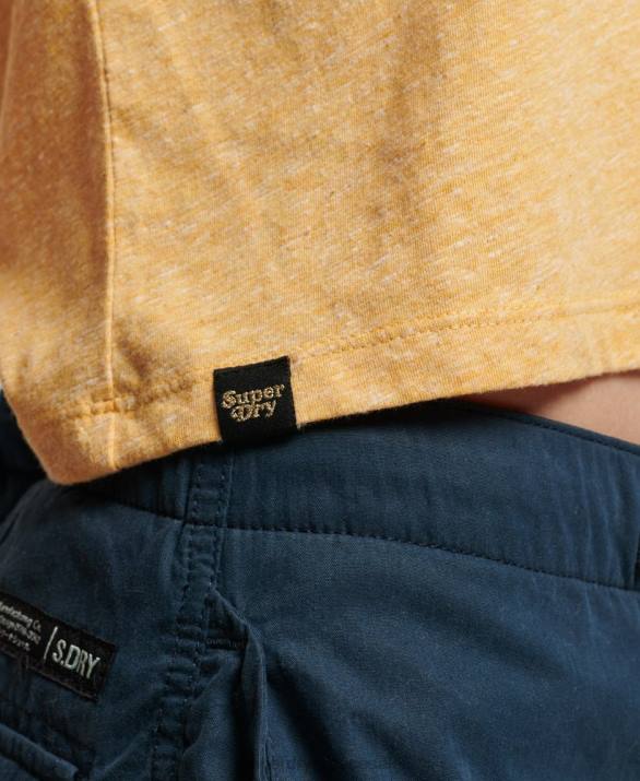 vintage skinny t-shirt της δεκαετίας του '70 γυναίκες είδη ένδυσης κίτρινος Superdry L02L2623