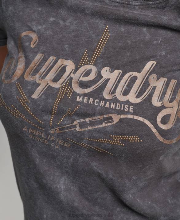 vintage εμπορικό κατάστημα skinny t-shirt γυναίκες είδη ένδυσης μαύρος Superdry L02L2708