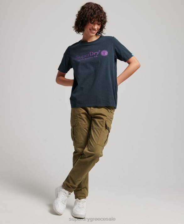vintage venue t-shirt γυναίκες είδη ένδυσης ΠΟΛΕΜΙΚΟ ΝΑΥΤΙΚΟ Superdry L02L2196