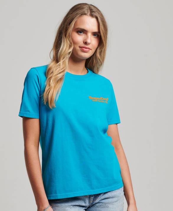 vintage venue t-shirt γυναίκες είδη ένδυσης μπλε Superdry L02L2255