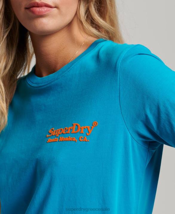 vintage venue t-shirt γυναίκες είδη ένδυσης μπλε Superdry L02L2255