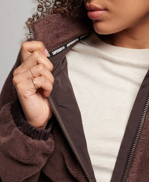 φλις μπουφάν trekker γυναίκες είδη ένδυσης καφέ Superdry L02L3559