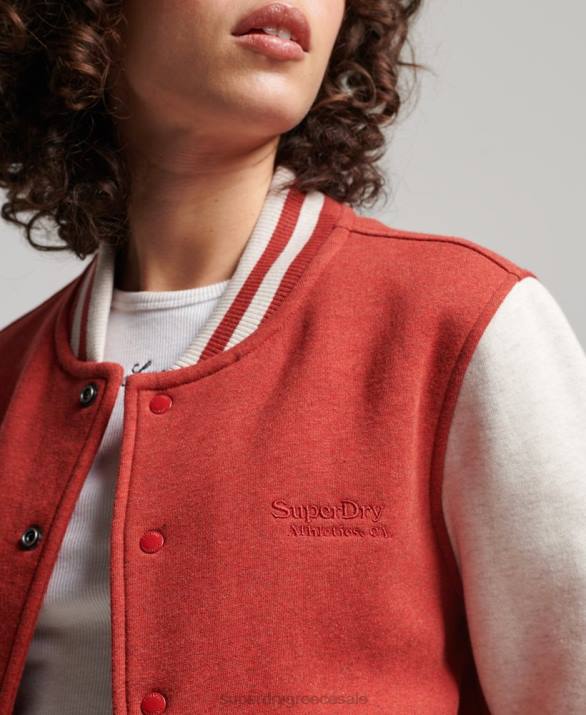 vintage λογότυπο ζέρσεϊ bomber jacket γυναίκες είδη ένδυσης το κόκκινο Superdry L02L3317