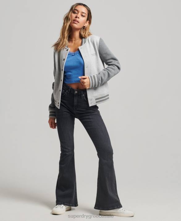 vintage λογότυπο ζέρσεϊ bomber jacket γυναίκες είδη ένδυσης γκρί Superdry L02L3325