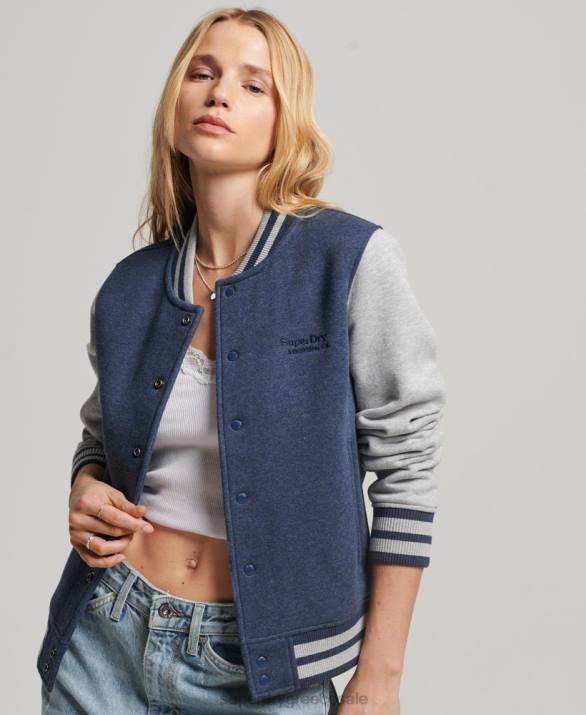 vintage λογότυπο ζέρσεϊ bomber jacket γυναίκες είδη ένδυσης ΠΟΛΕΜΙΚΟ ΝΑΥΤΙΚΟ Superdry L02L3412