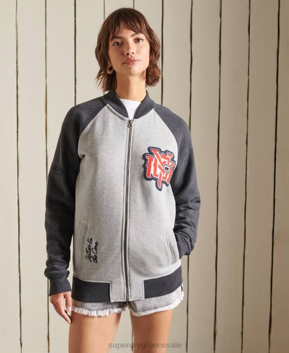 vintage υπερμεγέθη ζέρσεϊ bomber jackets γυναίκες είδη ένδυσης γκρί Superdry L02L6039