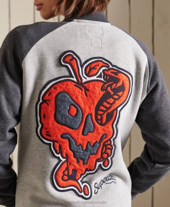 vintage υπερμεγέθη ζέρσεϊ bomber jackets γυναίκες είδη ένδυσης γκρί Superdry L02L6039