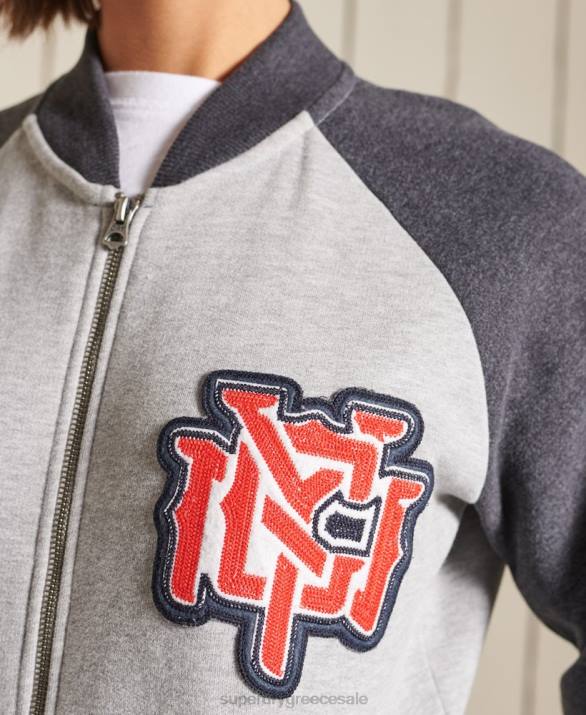 vintage υπερμεγέθη ζέρσεϊ bomber jackets γυναίκες είδη ένδυσης γκρί Superdry L02L6039