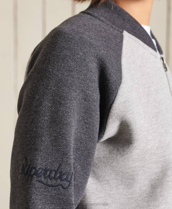vintage υπερμεγέθη ζέρσεϊ bomber jackets γυναίκες είδη ένδυσης γκρί Superdry L02L6039