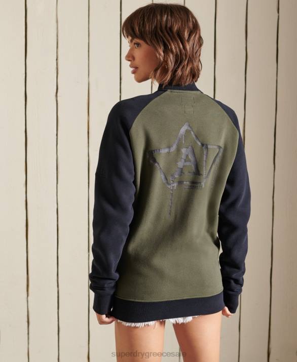 vintage υπερμεγέθη ζέρσεϊ bomber jackets γυναίκες είδη ένδυσης πράσινος Superdry L02L6040