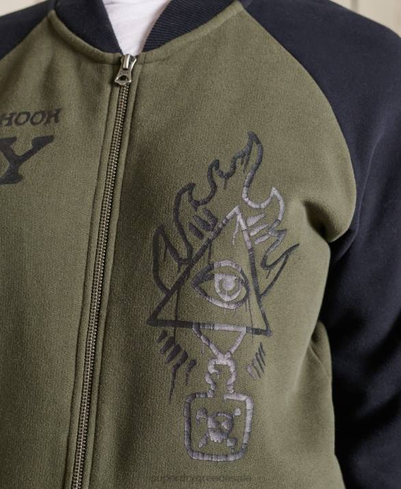 vintage υπερμεγέθη ζέρσεϊ bomber jackets γυναίκες είδη ένδυσης πράσινος Superdry L02L6040