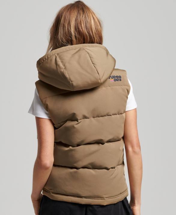 vintage κουκούλα everest gilet γυναίκες είδη ένδυσης καφέ Superdry L02L3531