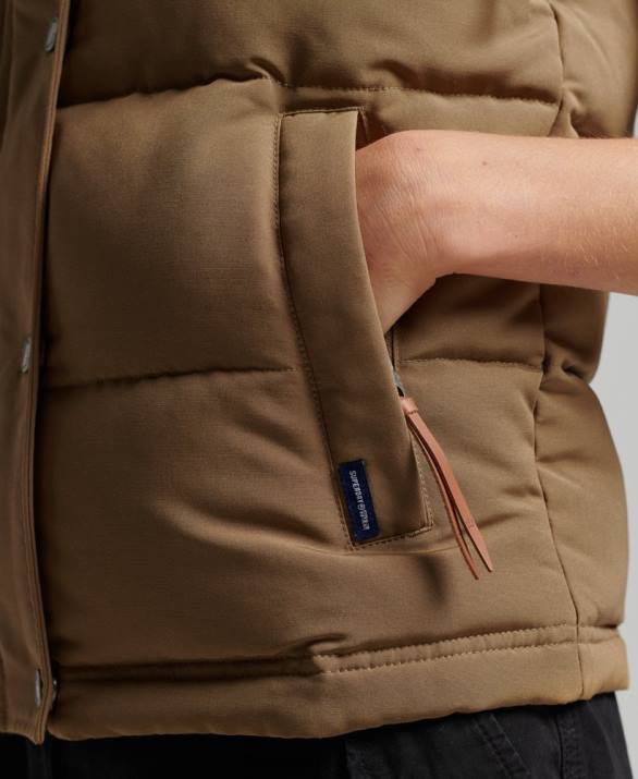 vintage κουκούλα everest gilet γυναίκες είδη ένδυσης καφέ Superdry L02L3531
