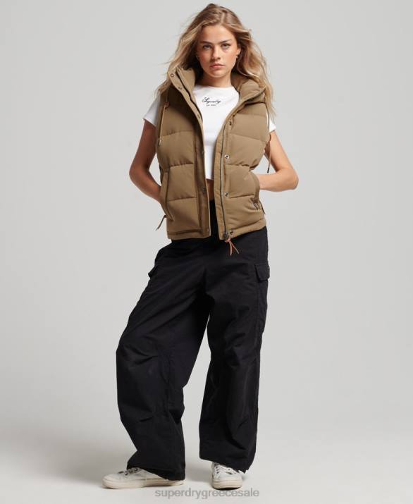 vintage κουκούλα everest gilet γυναίκες είδη ένδυσης καφέ Superdry L02L3531