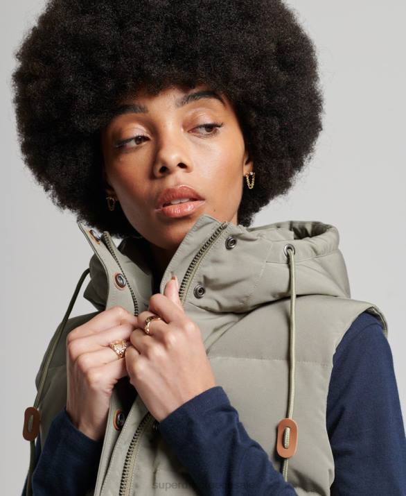 vintage κουκούλα everest gilet γυναίκες είδη ένδυσης χακί Superdry L02L3547