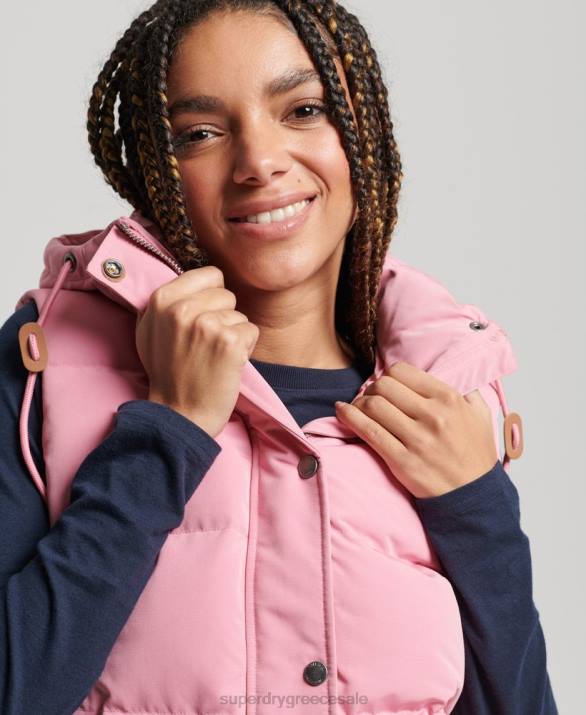 vintage κουκούλα everest gilet γυναίκες είδη ένδυσης ροζ Superdry L02L3556