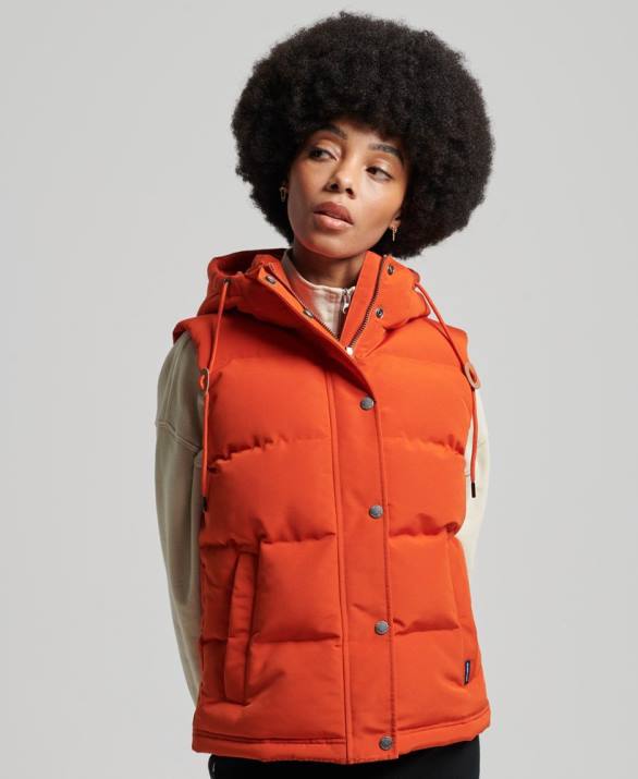 vintage κουκούλα everest gilet γυναίκες είδη ένδυσης πορτοκάλι Superdry L02L3621
