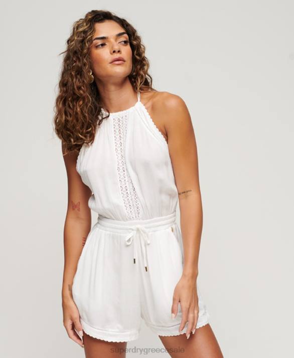 playsuit λαιμόκοψη γυναίκες είδη ένδυσης άσπρο Superdry L02L2089