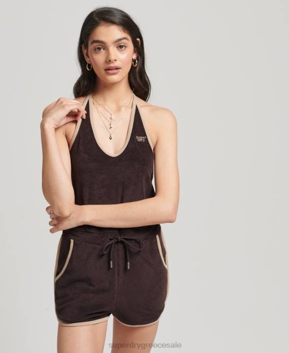 vintage κοστούμι πετσέτας halter γυναίκες είδη ένδυσης καφέ Superdry L02L4103