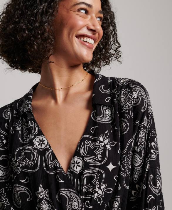 vintage playsuit παραλίας γυναίκες είδη ένδυσης μαύρος Superdry L02L4093