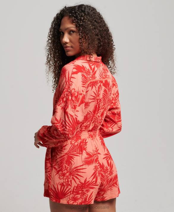 vintage playsuit παραλίας γυναίκες είδη ένδυσης κοράλλι Superdry L02L4097