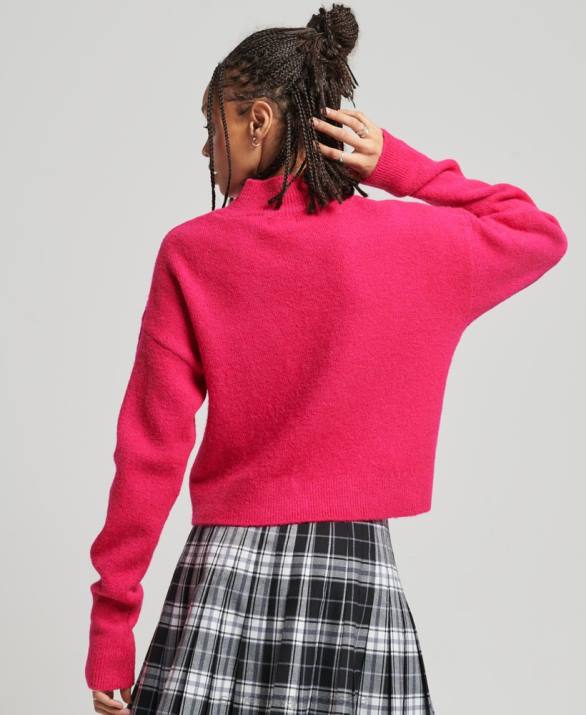 vintage απαραίτητο εικονικό jumper λαιμό γυναίκες είδη ένδυσης ροζ Superdry L02L3997