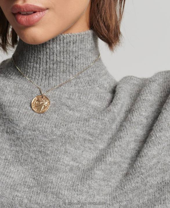 vintage απαραίτητο εικονικό jumper λαιμό γυναίκες είδη ένδυσης ανοιχτό γκρι Superdry L02L6630