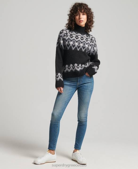 vintage slouchy πλεκτό jumper γυναίκες είδη ένδυσης μαύρος Superdry L02L3978