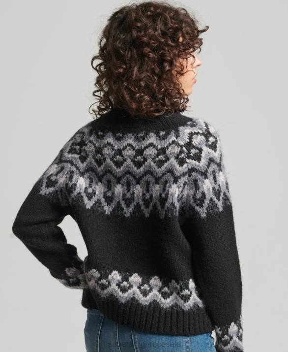 vintage slouchy πλεκτό jumper γυναίκες είδη ένδυσης μαύρος Superdry L02L3978