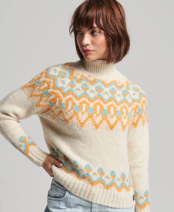 vintage slouchy πλεκτό jumper γυναίκες είδη ένδυσης κρέμα Superdry L02L3989
