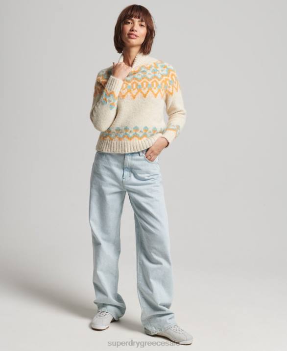 vintage slouchy πλεκτό jumper γυναίκες είδη ένδυσης κρέμα Superdry L02L3989