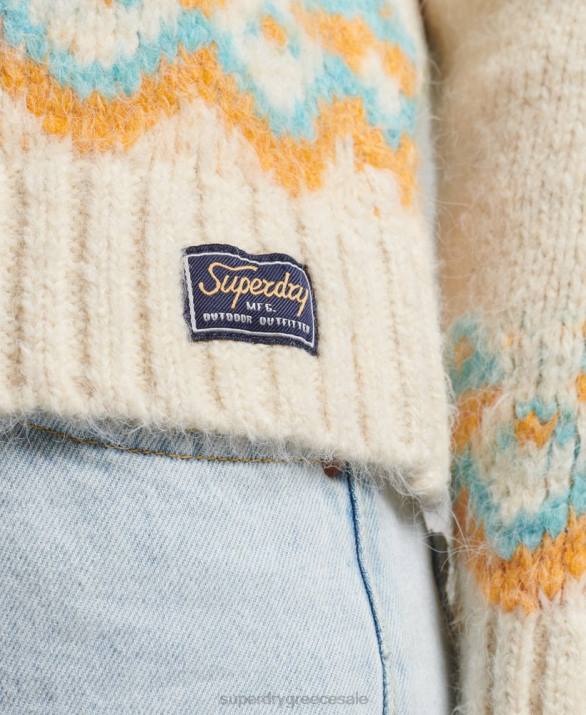 vintage slouchy πλεκτό jumper γυναίκες είδη ένδυσης κρέμα Superdry L02L3989