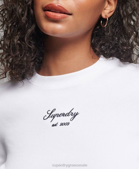 Heritage logo crop fit top γυναίκες είδη ένδυσης άσπρο Superdry L02L2975