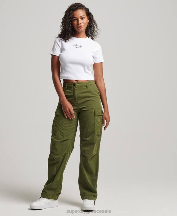 Heritage logo crop fit top γυναίκες είδη ένδυσης άσπρο Superdry L02L2975