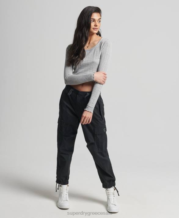 crop top από βιολογικό βαμβάκι vintage πουέντ γυναίκες είδη ένδυσης γκρί Superdry L02L6724