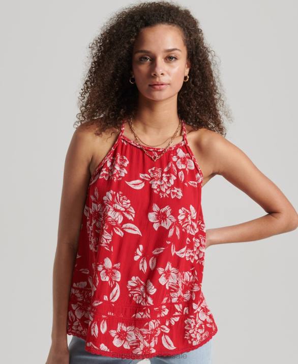 vintage beach cami top γυναίκες είδη ένδυσης το κόκκινο Superdry L02L6659