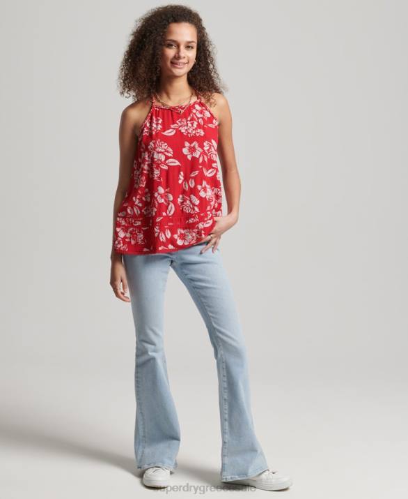 vintage beach cami top γυναίκες είδη ένδυσης το κόκκινο Superdry L02L6659