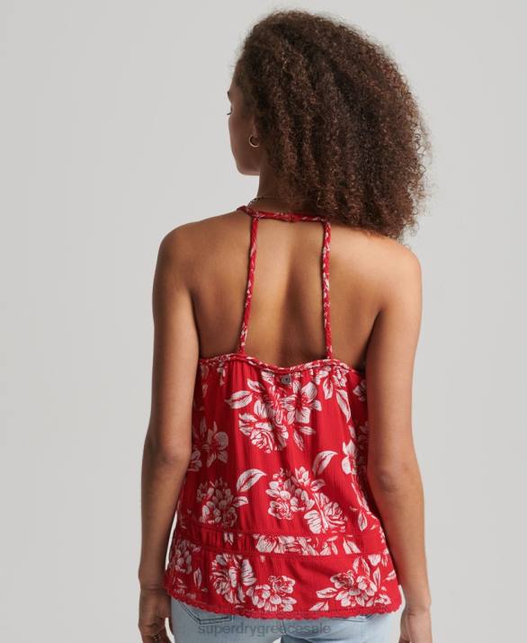 vintage beach cami top γυναίκες είδη ένδυσης το κόκκινο Superdry L02L6659