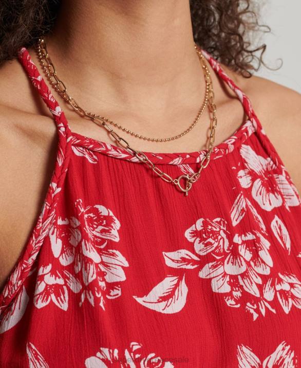 vintage beach cami top γυναίκες είδη ένδυσης το κόκκινο Superdry L02L6659