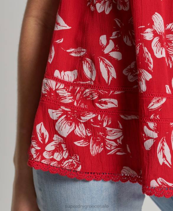 vintage beach cami top γυναίκες είδη ένδυσης το κόκκινο Superdry L02L6659