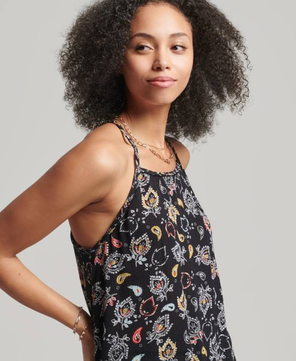 vintage beach cami top γυναίκες είδη ένδυσης μαύρος Superdry L02L6746