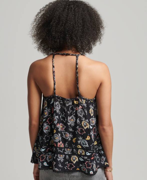 vintage beach cami top γυναίκες είδη ένδυσης μαύρος Superdry L02L6746