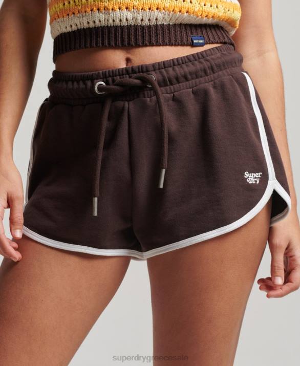 vintage σορτς τζέρσεϊ γυναίκες είδη ένδυσης καφέ Superdry L02L3111