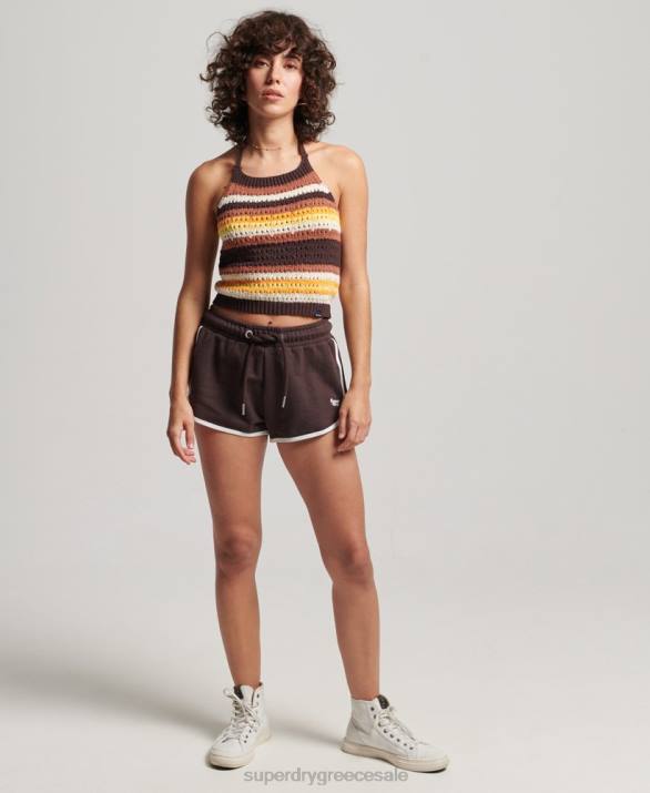 vintage σορτς τζέρσεϊ γυναίκες είδη ένδυσης καφέ Superdry L02L3111